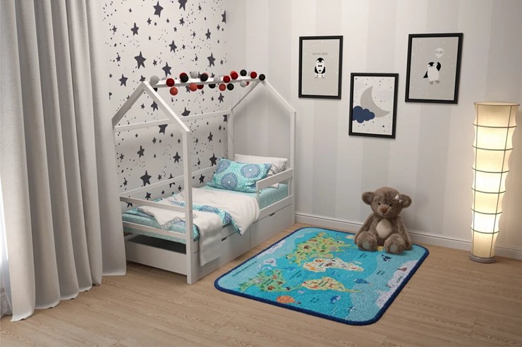 Кровать-домик в детскую Svogen белый в Вологде - изображение 6