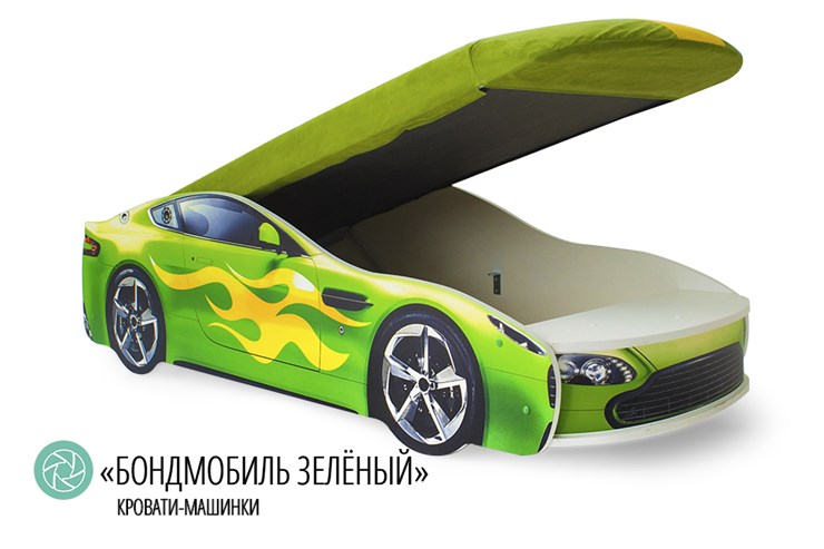 Детская кровать-машина Бондимобиль зеленый в Вологде - изображение 1