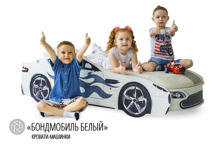Кровать-машина Бондимобиль белый в Вологде - изображение 3