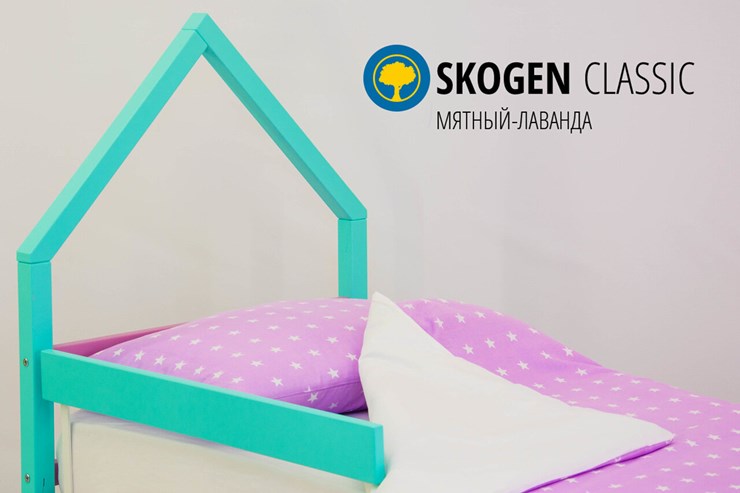Детская кровать-домик мини Skogen мятный-лаванда в Вологде - изображение 3