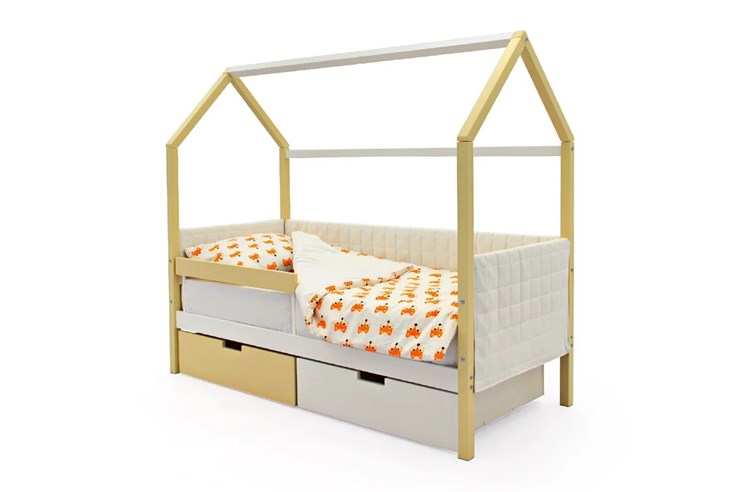Кровать-домик в детскую «Svogen бежево-белый» мягкая в Вологде - изображение 4