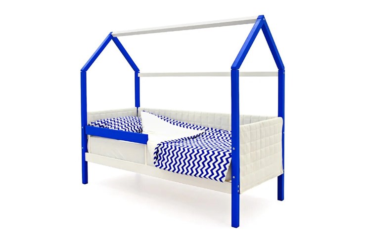 Кровать-домик «Svogen сине-белый» мягкая в Вологде - изображение 2