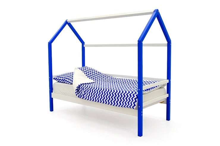 Кровать-домик детская Svogen сине-белый в Вологде - изображение 1