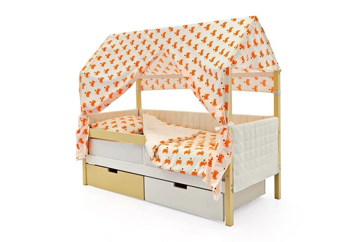 Кровать-домик в детскую «Svogen бежево-белый» мягкая в Вологде - изображение 1