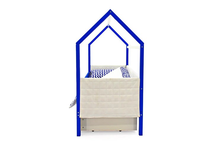 Кровать-домик «Svogen сине-белый» мягкая в Вологде - изображение 5