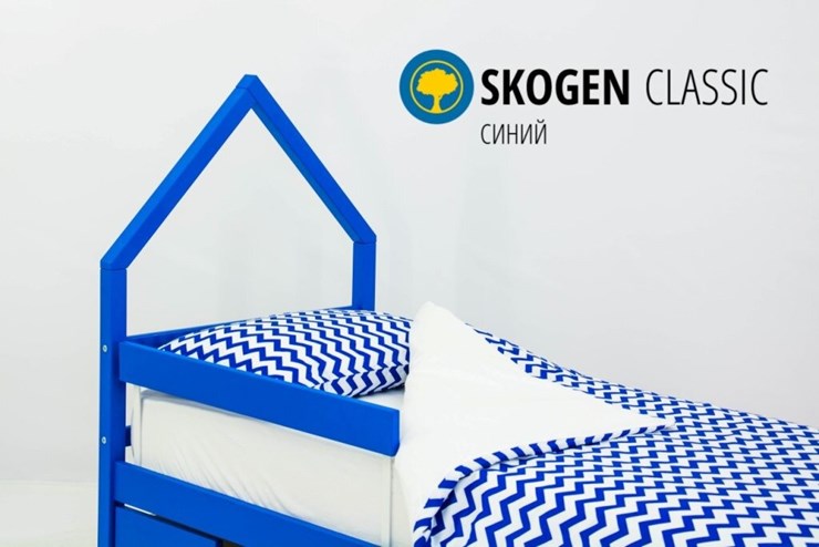 Детская кровать-домик мини Skogen синия в Вологде - изображение 3