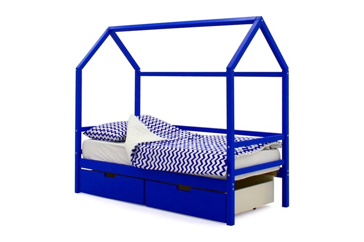 Кровать-домик Svogen синий в Вологде - изображение 3