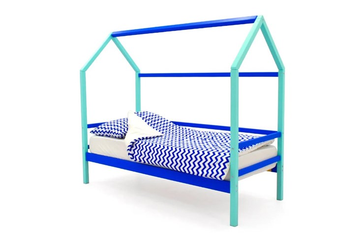 Детская кровать-домик Svogen синий-мятный в Вологде - изображение 1