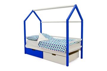 Кровать-домик детская Svogen сине-белый в Вологде - предосмотр 3