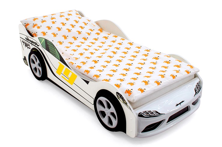 Кровать-машина в детскую Супра белая в Вологде - изображение 1