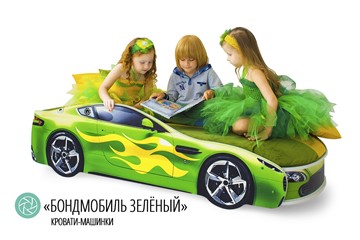 Детская кровать-машина Бондимобиль зеленый в Вологде - предосмотр 2