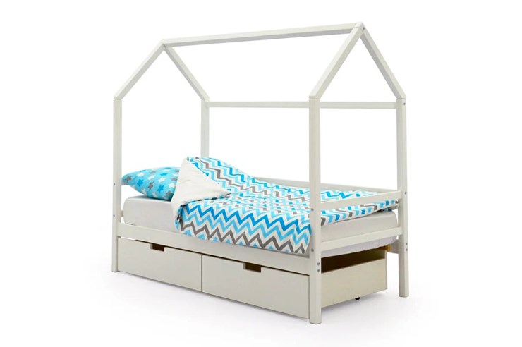 Кровать-домик в детскую Svogen белый в Вологде - изображение 3