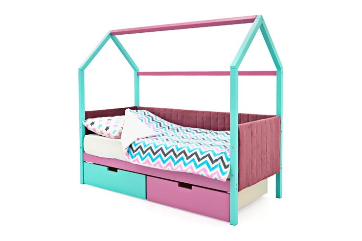 Кровать-домик в детскую «Svogen лаванда-мятный» мягкая в Вологде - изображение 3