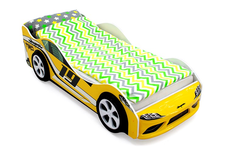 Кровать-машина в детскую Супра желтая в Вологде - изображение 1
