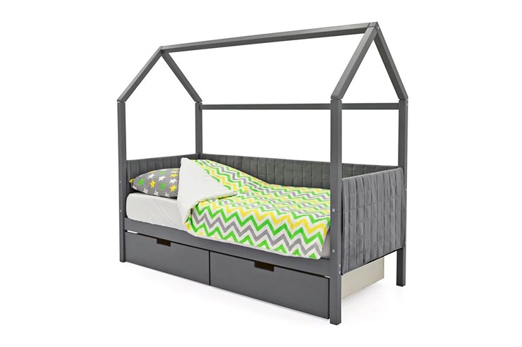 Кровать-домик в детскую «Svogen графит» мягкая в Вологде - изображение 2