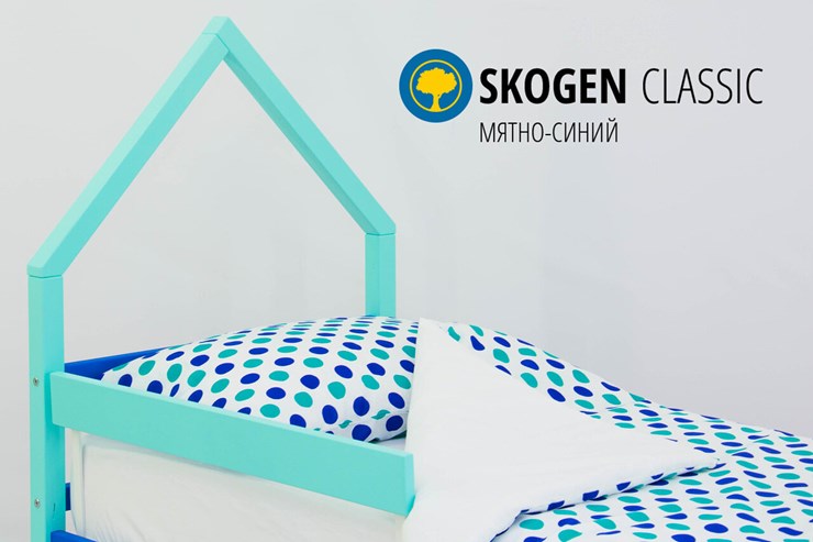 Детская кровать-домик мини Skogen мятно-синий в Вологде - изображение 3