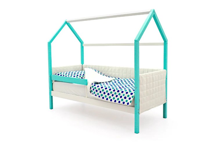 Кровать-домик в детскую «Svogen мятный-белый» мягкая в Вологде - изображение 2