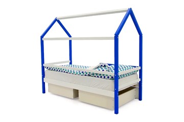 Кровать-домик детская Svogen сине-белый в Вологде - предосмотр 4