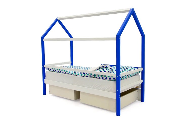 Кровать-домик детская Svogen сине-белый в Вологде - изображение 4
