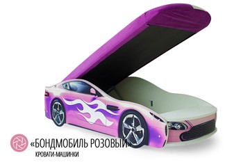 Кровать-машина в детскую Бондимобиль розовый в Вологде - предосмотр 1