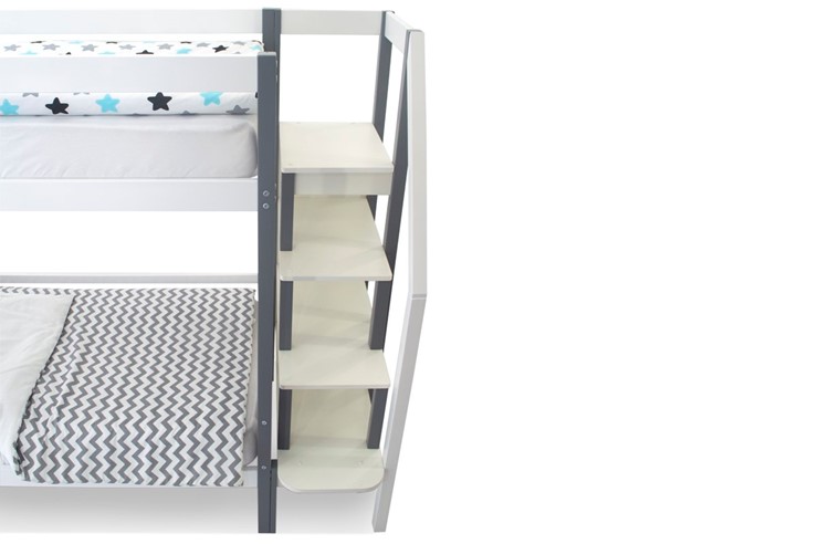 Двухэтажная детская кровать Svogen графит-белый в Вологде - изображение 9