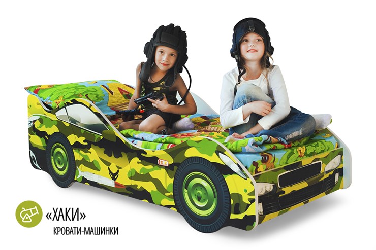 Кровать-машина детская Хаки в Вологде - изображение 1