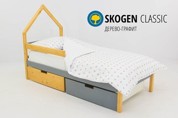 Детская кровать-домик мини Skogen дерево-графит в Вологде - предосмотр