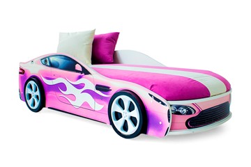 Кровать-машина в детскую Бондимобиль розовый в Вологде - предосмотр