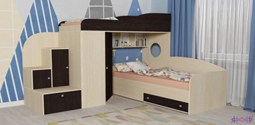 Детская кровать-шкаф Кадет-2, корпус Дуб, фасад Венге в Вологде