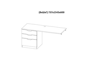Кровать 2-х ярусная с письменным столом и шкафом POLINI Kids Simple Белый / Бетон в Вологде - предосмотр 9