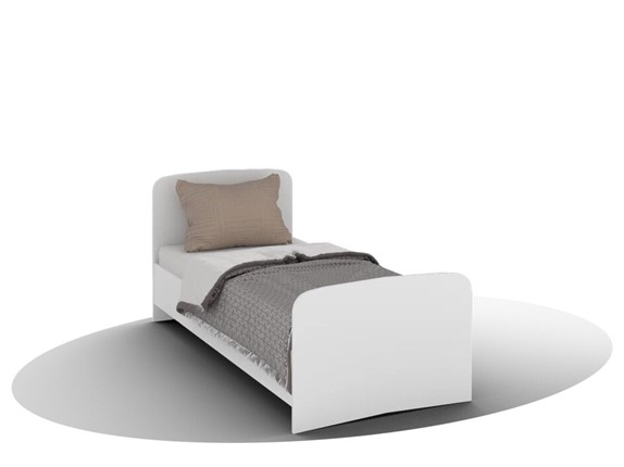 Детская кровать ВЕГА Кровать Кр-08 900 с плоским основанием (Белый древесный) в Вологде - изображение