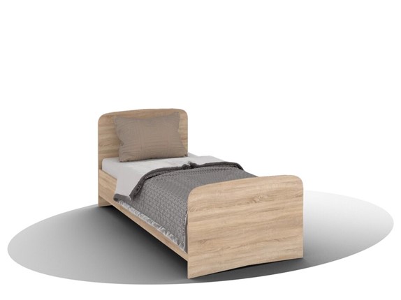 Односпальная кровать ВЕГА Кровать Кр-08 900 с плоским основанием (Сонома) в Вологде - изображение