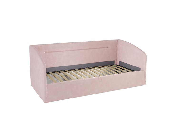 Детская кровать  0.9 Альба (Софа), нежно-розовый (велюр) в Вологде - изображение 1