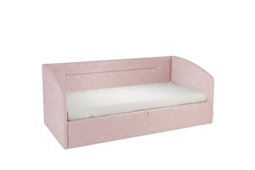 Детская кровать 0.9 Альба (Софа), нежно-розовый (велюр) в Вологде