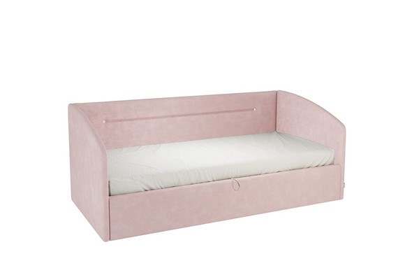 Детская кровать  0.9 Альба (Софа), нежно-розовый (велюр) в Вологде - изображение