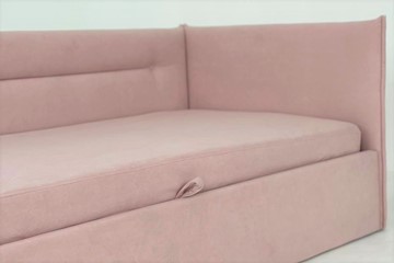 Кровать в детскую 0.9 Альба (Тахта), нежно-розовый (велюр) в Вологде - предосмотр 4