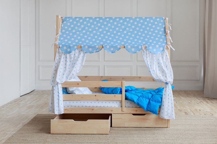 Детская кровать Домик с ящиками, без покраски в Вологде - изображение 1