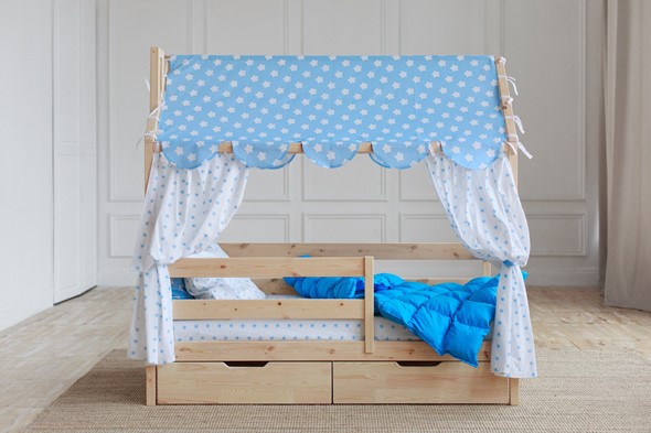 Детская кровать Домик с ящиками, без покраски в Вологде - изображение