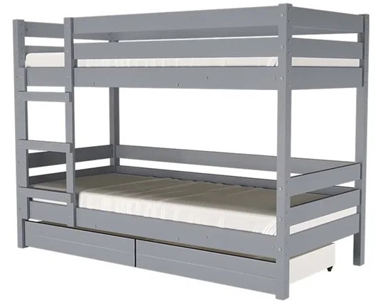 Кроватка Джуниор двухъярусная с ящиками (Антрацит) в Вологде - изображение