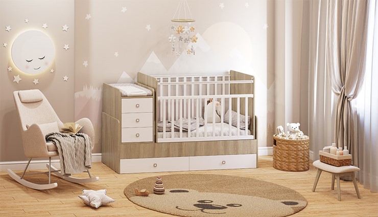 Детская кровать Фея 1100 Вяз-белый в Вологде - изображение 3