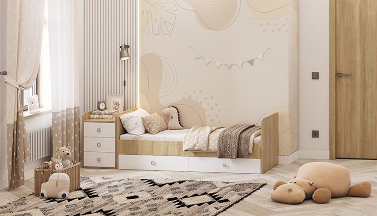Детская кровать Фея 1100 Вяз-белый в Вологде - изображение 4
