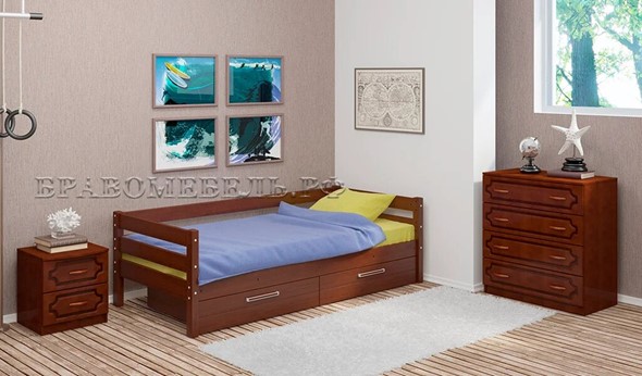 Кроватка Глория с ящиками(Орех) в Вологде - изображение