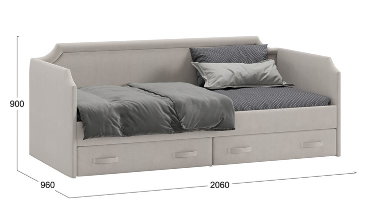Кровать в детскую Кантри Тип 1, ТД-308.12.02 (Велюр Мокко светлый) в Вологде - изображение 2