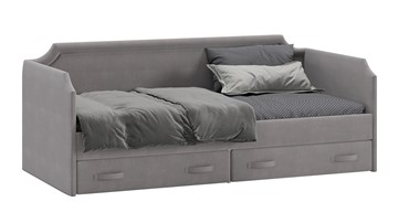Кровать подростковая Кантри Тип 1, ТД-308.12.02 (Велюр Светло-серый) в Вологде