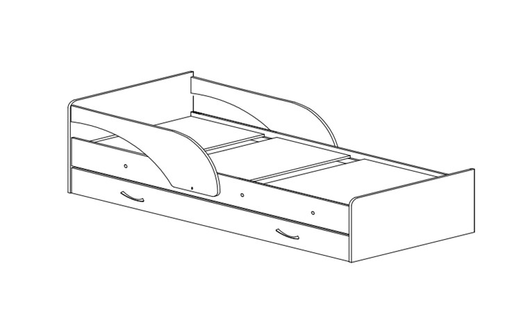 Детская кровать с бортиками Максимка, цвет Млечный дуб в Вологде - изображение 1