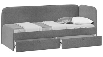 Кровать подростковая Молли тип 1 (90), Микровелюр Scandi Graphite 22 в Вологде - предосмотр 1