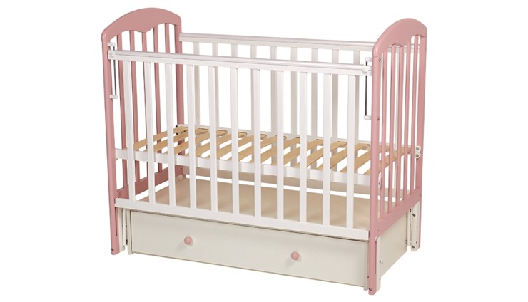 Детская кровать Polini kids Simple 328, белый-розовый в Вологде - изображение 1