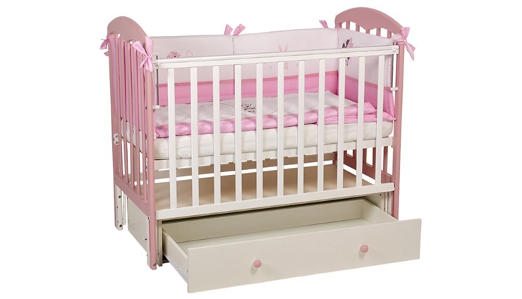 Детская кровать Polini kids Simple 328, белый-розовый в Вологде - изображение 5