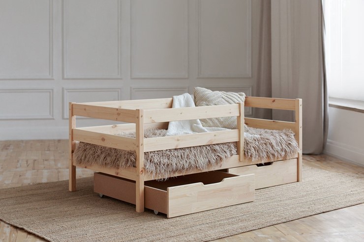 Детская кровать Софа с ящиками, без покраски в Вологде - изображение 1