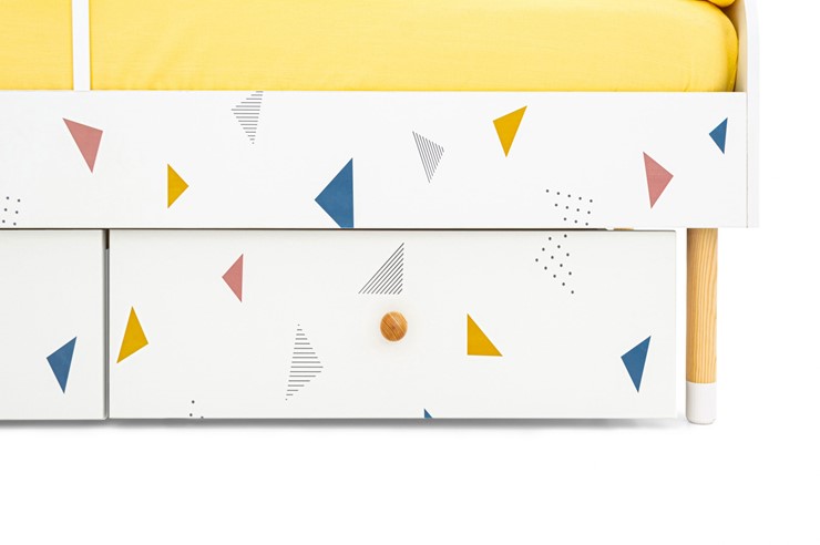 Кровать в детскую Stumpa Классика "Треугольники желтый, синий, розовый" в Вологде - изображение 6